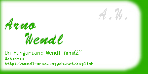 arno wendl business card